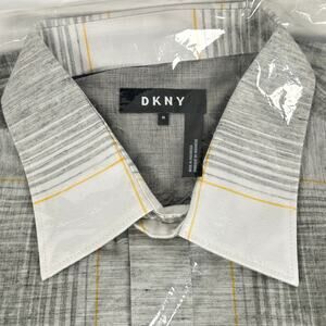 NWT DKNY Mens Long Sleeve Cotton Button-Up Shirt Size M Chino Heather